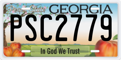 GA license plate PSC2779