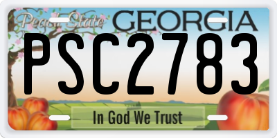 GA license plate PSC2783
