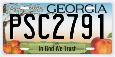 GA license plate PSC2791