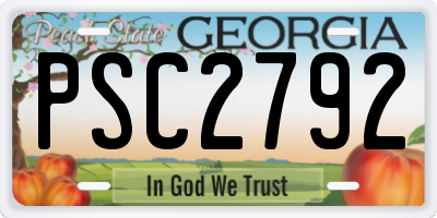 GA license plate PSC2792