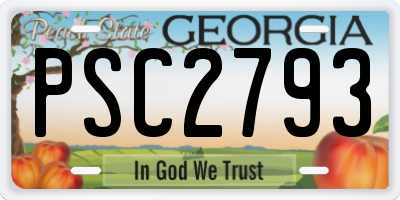 GA license plate PSC2793