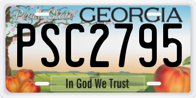 GA license plate PSC2795