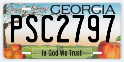 GA license plate PSC2797