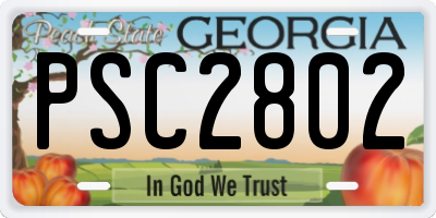 GA license plate PSC2802