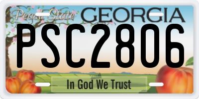 GA license plate PSC2806
