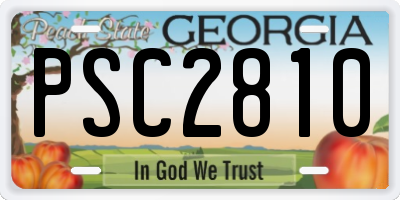 GA license plate PSC2810