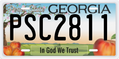 GA license plate PSC2811