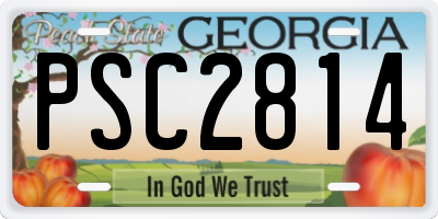 GA license plate PSC2814