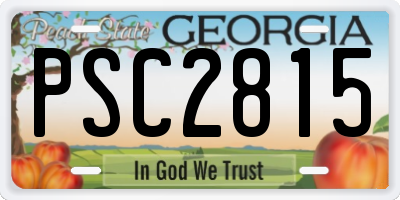 GA license plate PSC2815