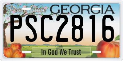 GA license plate PSC2816