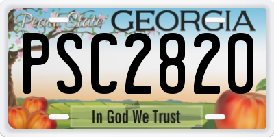 GA license plate PSC2820