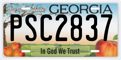 GA license plate PSC2837