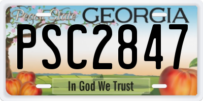 GA license plate PSC2847