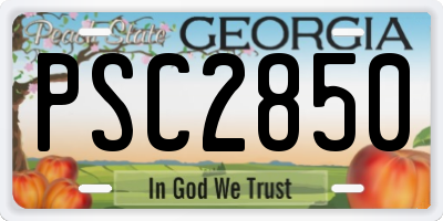 GA license plate PSC2850