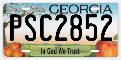 GA license plate PSC2852