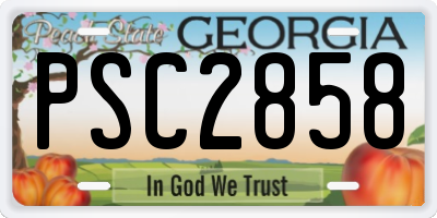 GA license plate PSC2858