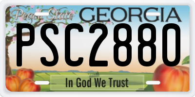 GA license plate PSC2880