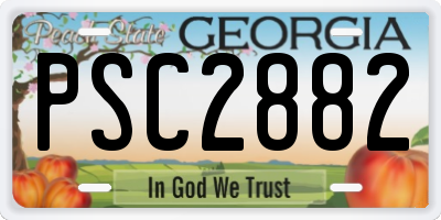 GA license plate PSC2882
