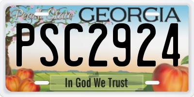 GA license plate PSC2924