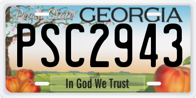GA license plate PSC2943