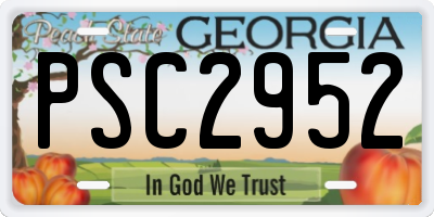 GA license plate PSC2952