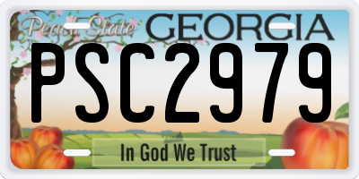GA license plate PSC2979