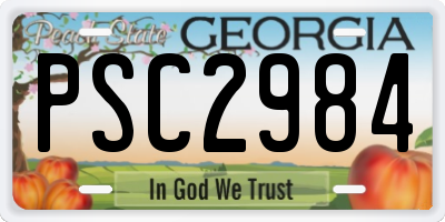 GA license plate PSC2984