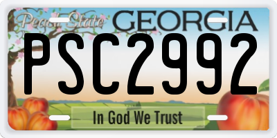 GA license plate PSC2992