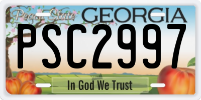 GA license plate PSC2997