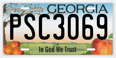 GA license plate PSC3069