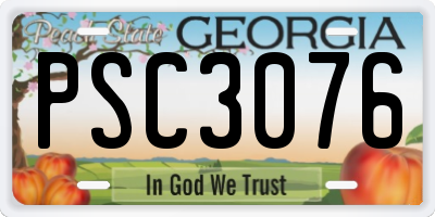 GA license plate PSC3076