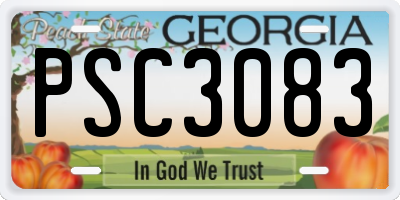 GA license plate PSC3083