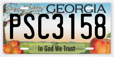 GA license plate PSC3158