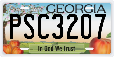 GA license plate PSC3207