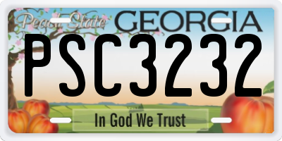 GA license plate PSC3232