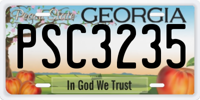 GA license plate PSC3235