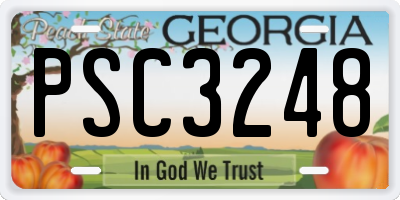 GA license plate PSC3248
