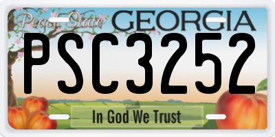 GA license plate PSC3252