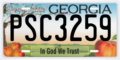 GA license plate PSC3259