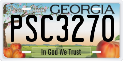 GA license plate PSC3270