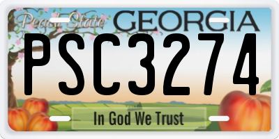GA license plate PSC3274