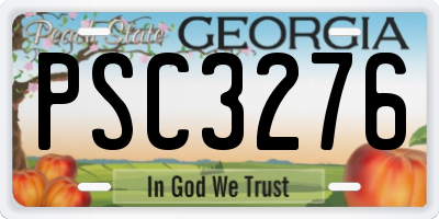 GA license plate PSC3276