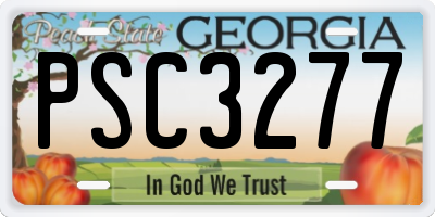 GA license plate PSC3277