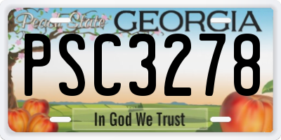 GA license plate PSC3278