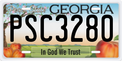 GA license plate PSC3280