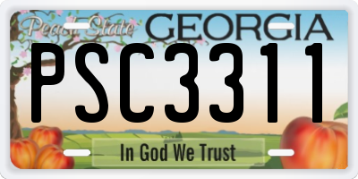 GA license plate PSC3311