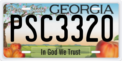 GA license plate PSC3320
