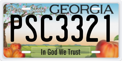 GA license plate PSC3321