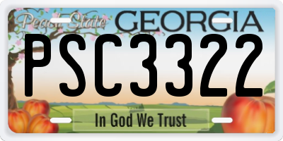 GA license plate PSC3322