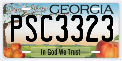GA license plate PSC3323